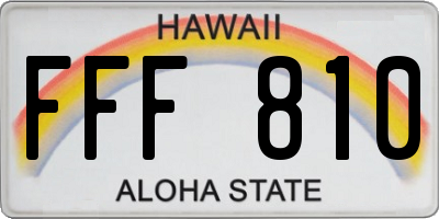 HI license plate FFF810