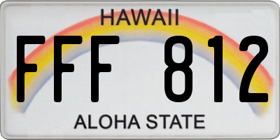 HI license plate FFF812