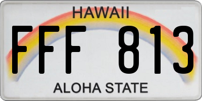 HI license plate FFF813
