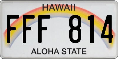 HI license plate FFF814
