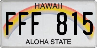 HI license plate FFF815
