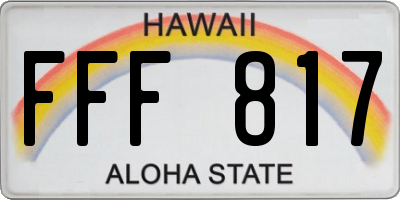 HI license plate FFF817