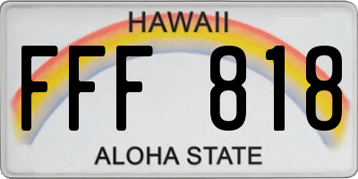 HI license plate FFF818