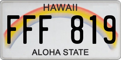 HI license plate FFF819