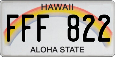 HI license plate FFF822