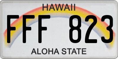 HI license plate FFF823