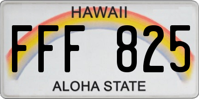 HI license plate FFF825