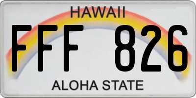 HI license plate FFF826