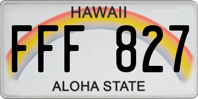 HI license plate FFF827
