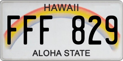 HI license plate FFF829