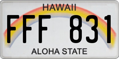 HI license plate FFF831