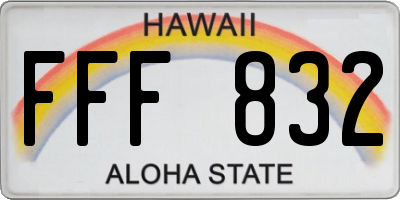 HI license plate FFF832