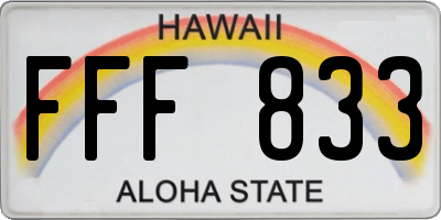 HI license plate FFF833