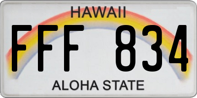 HI license plate FFF834