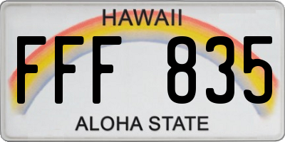 HI license plate FFF835
