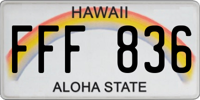 HI license plate FFF836