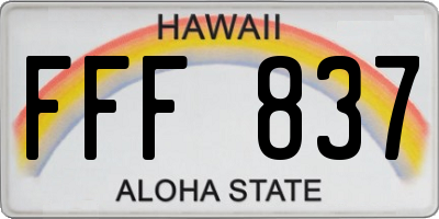 HI license plate FFF837