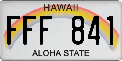 HI license plate FFF841