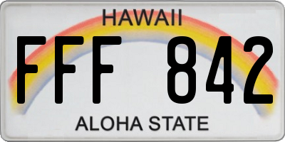 HI license plate FFF842