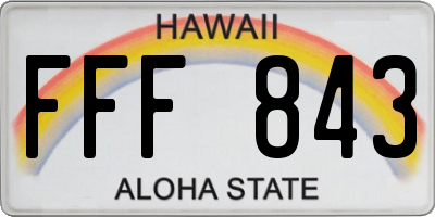 HI license plate FFF843