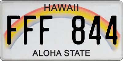 HI license plate FFF844