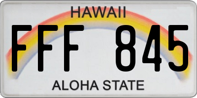 HI license plate FFF845