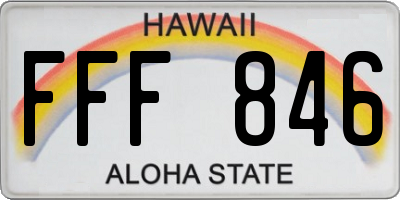 HI license plate FFF846