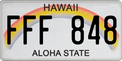 HI license plate FFF848