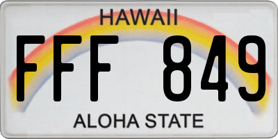 HI license plate FFF849