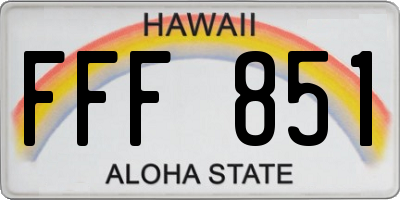 HI license plate FFF851