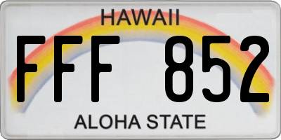 HI license plate FFF852