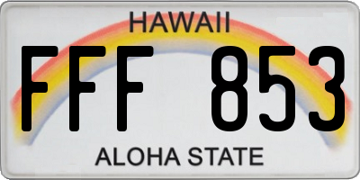 HI license plate FFF853