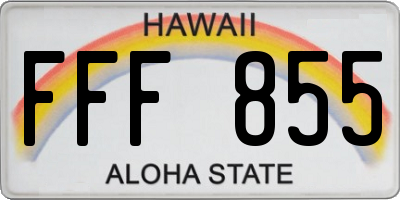HI license plate FFF855