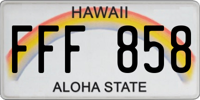 HI license plate FFF858