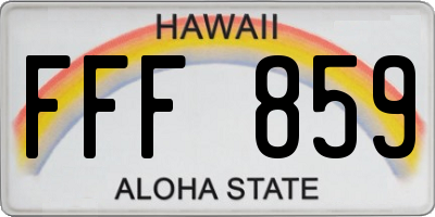 HI license plate FFF859