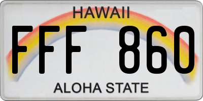 HI license plate FFF860
