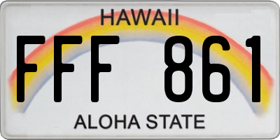 HI license plate FFF861