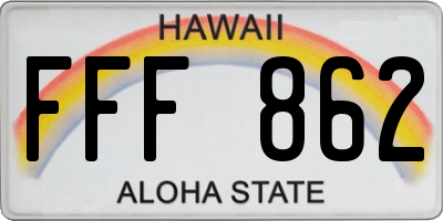 HI license plate FFF862