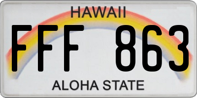 HI license plate FFF863