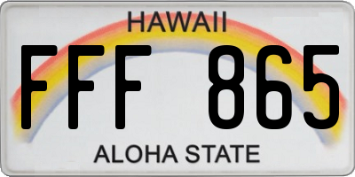 HI license plate FFF865