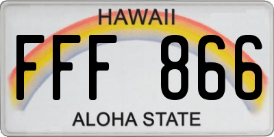 HI license plate FFF866