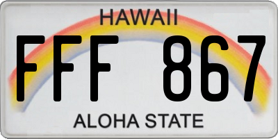 HI license plate FFF867