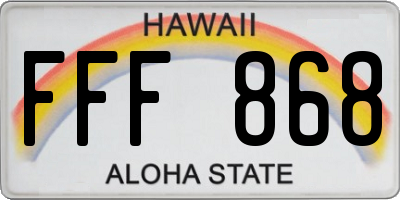 HI license plate FFF868