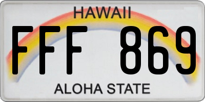 HI license plate FFF869