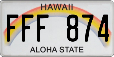 HI license plate FFF874