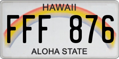HI license plate FFF876