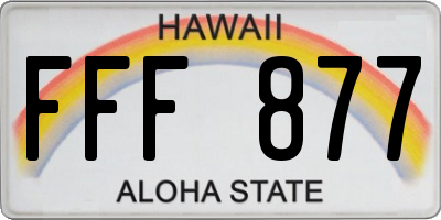 HI license plate FFF877