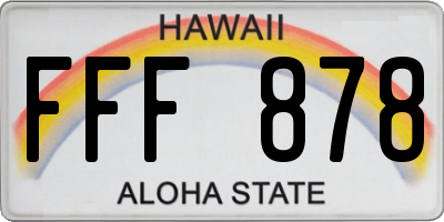 HI license plate FFF878