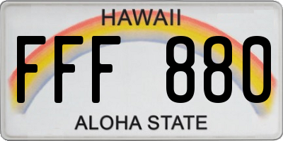 HI license plate FFF880