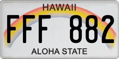 HI license plate FFF882